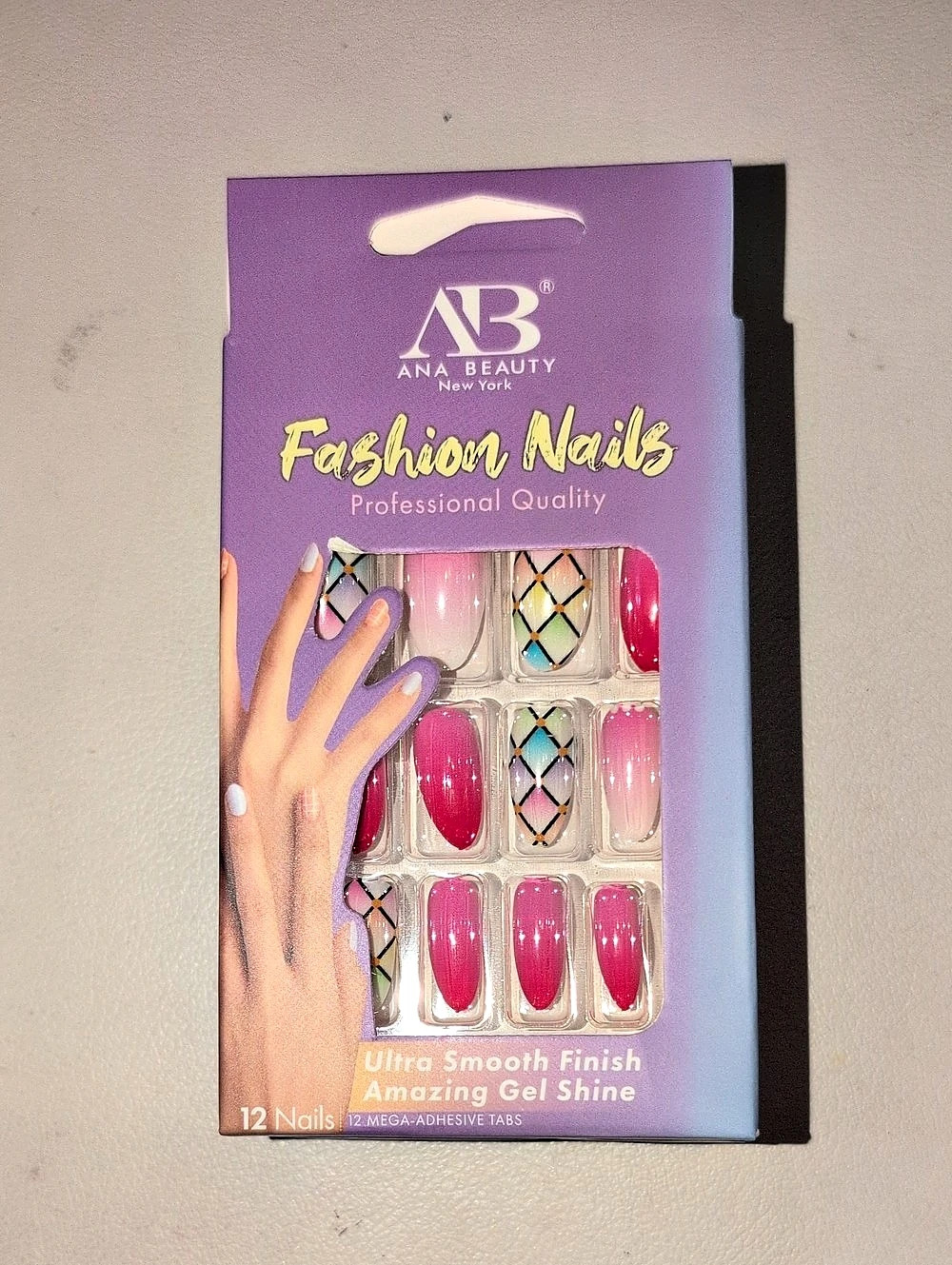 Ana Beauty Fashion Nails Pink & Purple NWT Press-On Nails